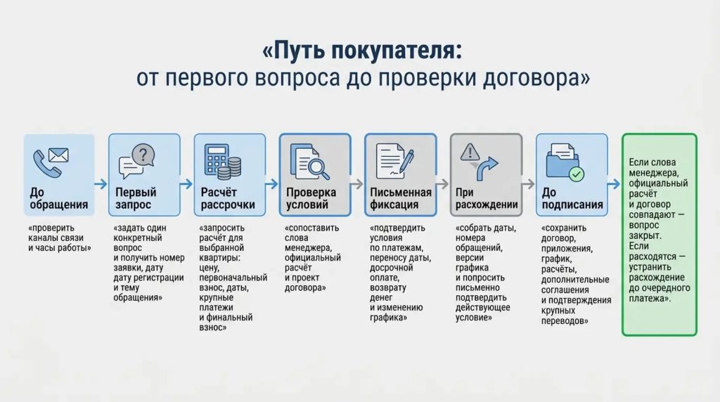 Путь покупателя: от первого вопроса до проверки договора
